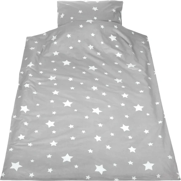 MyToys COLLECTION Kinderbettwäsche Sternchen, Flanell, Grau, 135 X 200 Cm + 80 X 80 Cm… 3